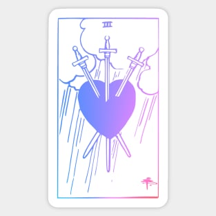 3 of Swords - Bi Pride - Tarot Sticker